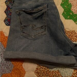 Silver brand Light Blue Cropped Denim Shorts